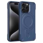 For iPhone 15 Pro Breaker Velvet MagSafe Magnetic TPU Phone Case(Sapphire Blue)