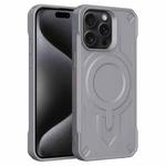 For iPhone 15 Pro Breaker Velvet MagSafe Magnetic TPU Phone Case(Grey)