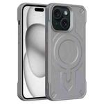 For iPhone 15 Plus Breaker Velvet MagSafe Magnetic TPU Phone Case(Grey)