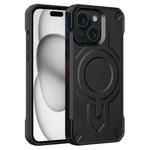 For iPhone 15 Plus Breaker Velvet MagSafe Magnetic TPU Phone Case(Black)