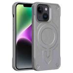 For iPhone 14 Plus Breaker Velvet MagSafe Magnetic TPU Phone Case(Grey)