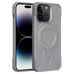 For iPhone 14 Pro Max Breaker Velvet MagSafe Magnetic TPU Phone Case(Grey)
