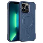 For iPhone 13 Pro Max Breaker Velvet MagSafe Magnetic TPU Phone Case(Sapphire Blue)