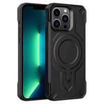 For iPhone 13 Pro Max Breaker Velvet MagSafe Magnetic TPU Phone Case(Black)