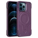 For iPhone 12 Pro Max Breaker Velvet MagSafe Magnetic TPU Phone Case(Dark Night Purple)