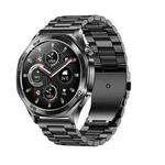 AK83 BT Call Smart Watch, Support Blood Pressure / Heart Rate / Sports Health Monitoring Fitness Tracker(Black 3-Bead Steel)