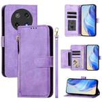 For Coolpad C16 Multi-Card Slots Zipper Wallet Leather Phone Case(Purple)