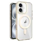 For iPhone 16 AI Photo Button PC Hybrid TPU MagSafe Phone Case(Desert Gold)