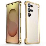 For Samsung Galaxy S25 Ultra 5G Metal Frame Buckle Cooling Phone Case(Gold)