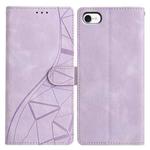 For iPhone 7 / 8 / SE 2022 Triangles Embossed Leather Phone Case(Purple)