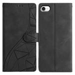 For iPhone 7 / 8 / SE 2022 Triangles Embossed Leather Phone Case(Black)