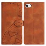 For iPhone 7 / 8 / SE 2022 Triangles Embossed Leather Phone Case(Brown)