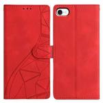 For iPhone 7 / 8 / SE 2022 Triangles Embossed Leather Phone Case(Red)
