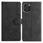 For iPhone 13 Pro Triangles Embossed Leather Phone Case(Black)