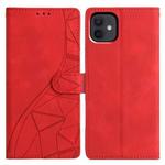 For iPhone 12 / 12 Pro Triangles Embossed Leather Phone Case(Red)