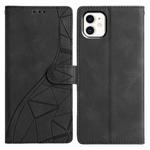 For iPhone 11 Triangles Embossed Leather Phone Case(Black)