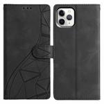 For iPhone 11 Pro Triangles Embossed Leather Phone Case(Black)