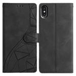 For iPhone X / XS Triangles Embossed Leather Phone Case(Black)