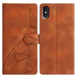 For iPhone X / XS Triangles Embossed Leather Phone Case(Brown)