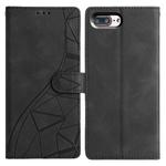 For iPhone 7 Plus / 8 Plus Triangles Embossed Leather Phone Case(Black)