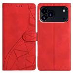For iPhone 17 Pro Max Triangles Embossed Leather Phone Case(Red)