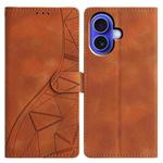 For iPhone 17 Triangles Embossed Leather Phone Case(Brown)