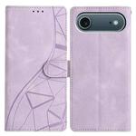 For iPhone 17 Air Triangles Embossed Leather Phone Case(Purple)