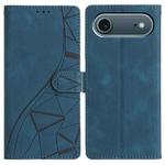 For iPhone 17 Air Triangles Embossed Leather Phone Case(Blue)