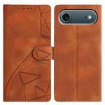 For iPhone 17 Air Triangles Embossed Leather Phone Case(Brown)