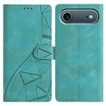 For iPhone 17 Air Triangles Embossed Leather Phone Case(Green)