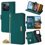 For Redmi Note 14 4G 164.84mm EU Crossbody Chain Leather Phone Case(Green)