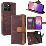 For Honor X8c 4G Global Color Stitching Skin Feel Leather RFID Blocking Phone Case(Brown)