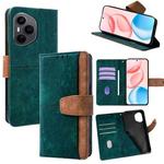 For Honor 400 Global 156.5mm Color Stitching Skin Feel Leather RFID Blocking Phone Case(Green)