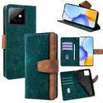For Honor X60 GT 5G Color Stitching Skin Feel Leather RFID Blocking Phone Case(Green)