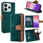 For Redmi Note 14 4G 164.84mm EU Color Stitching Skin Feel Leather RFID Blocking Phone Case(Green)