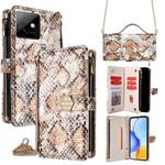 For Honor X60 GT 5G Crossbody Handle Snake Texture Leather Phone Case(White)