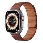 For Apple Watch 42mm / 41mm / 40mm / 38mm Magnetic PU Leather Watch Band(Brown)