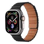For Apple Watch 42mm / 41mm / 40mm / 38mm Magnetic PU Leather Watch Band(Black)