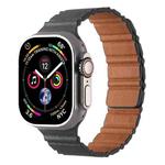 For Apple Watch 42mm / 41mm / 40mm / 38mm Magnetic PU Leather Watch Band(Grey)