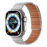 For Apple Watch 42mm / 41mm / 40mm / 38mm Magnetic PU Leather Watch Band(White)