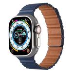 For Apple Watch 42mm / 41mm / 40mm / 38mm Magnetic PU Leather Watch Band(Midnight Blue)