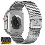 For Apple Watch 46mm / 49mm / 45mm / 44mm xDfind Umbrella Buckle Think Milanese Stainless Steel Watch Band(Silver)
