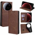 For Xiaomi 15 Ultra Cow Texture Magnetic Leather Phone Case(Dark Brown)