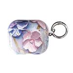 For AirPods 3 Oil Painting TPU Water Sticker Earphone Case(Light Blue)