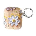 For AirPods 1 / 2 Oil Painting TPU Water Sticker Earphone Case(Yellow)