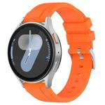 22mm Flat Head Solid Color Steel Buckle Silicone Watch Band(Orange)