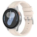 22mm Flat Head Solid Color Steel Buckle Silicone Watch Band(Starlight)