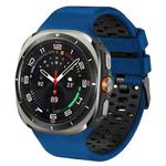 For Samsung Galaxy Watch Ultra 47mm Two Color Silicone Breathable Watch Band(Blue Black)