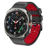 For Samsung Galaxy Watch Ultra 47mm Two Color Silicone Breathable Watch Band(Black Red)