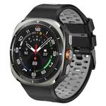 For Samsung Galaxy Watch Ultra 47mm Two Color Silicone Breathable Watch Band(Black Grey)